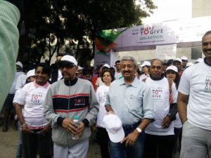 Former cricketer Syed Kirmani at the More To Give Walkathon in Bengaluru