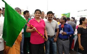 The Walkathon was flagged off in Chennai by athlete Shiny Wilson